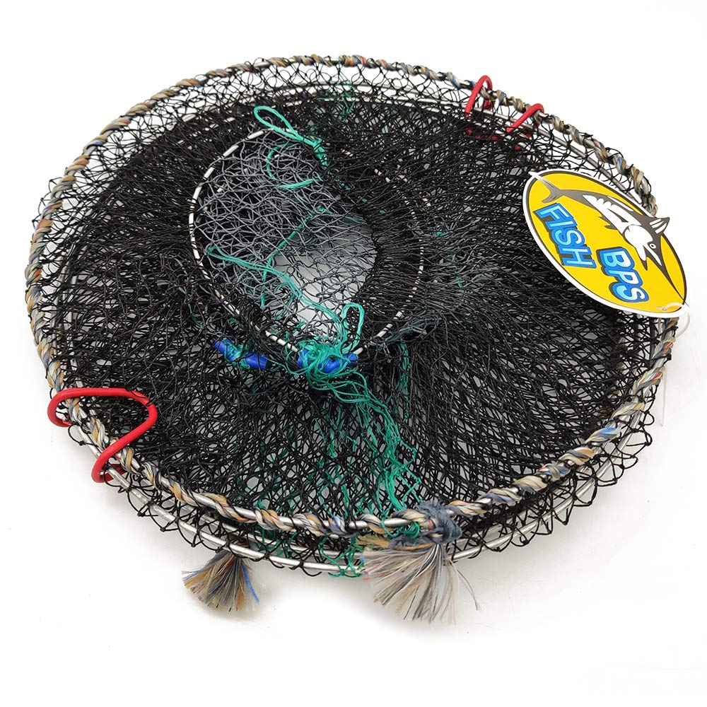 BPS Red de Pesca Malla Cesta de Camarones Pesca Cangrejo Plegable Jaula de Pesca Trampa 2 Tamaños