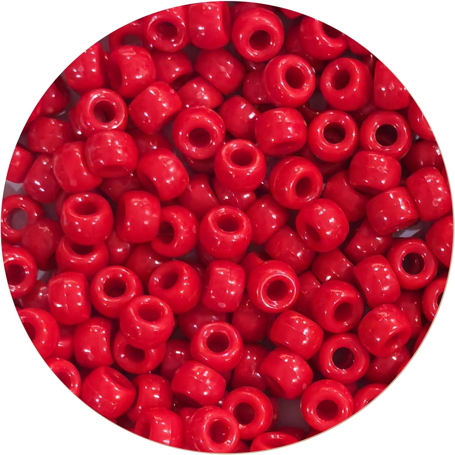 1000Pcs Red Pony Beads 6x9mm for Friendship Bracelets Making