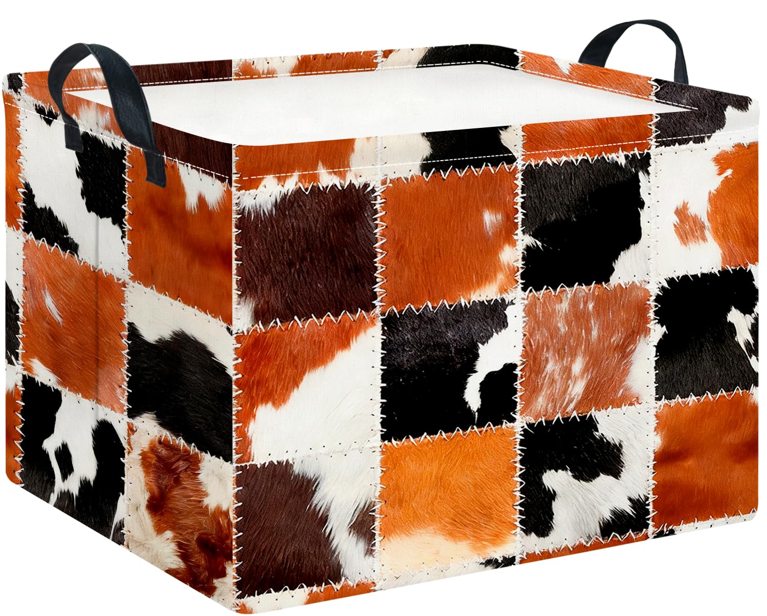 CLOCOR Rectangular Storage Basket Empty,Gift Basket,Waterproof Storage Bin(Cowprint)