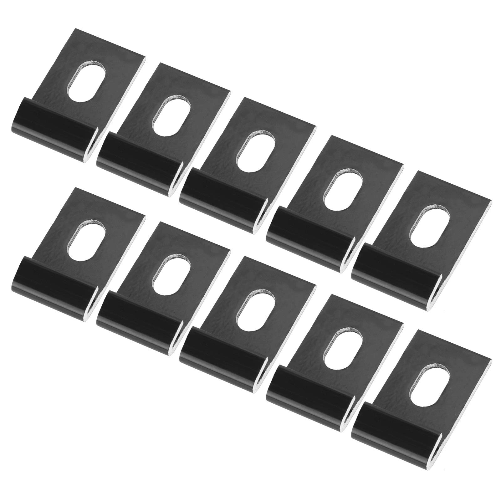 Jelquix 10Pcs Durable Metal Base Clips Hook Attaches Greenhouses Fixture Set for Easy Installation Greenhouse Supplies (Black)