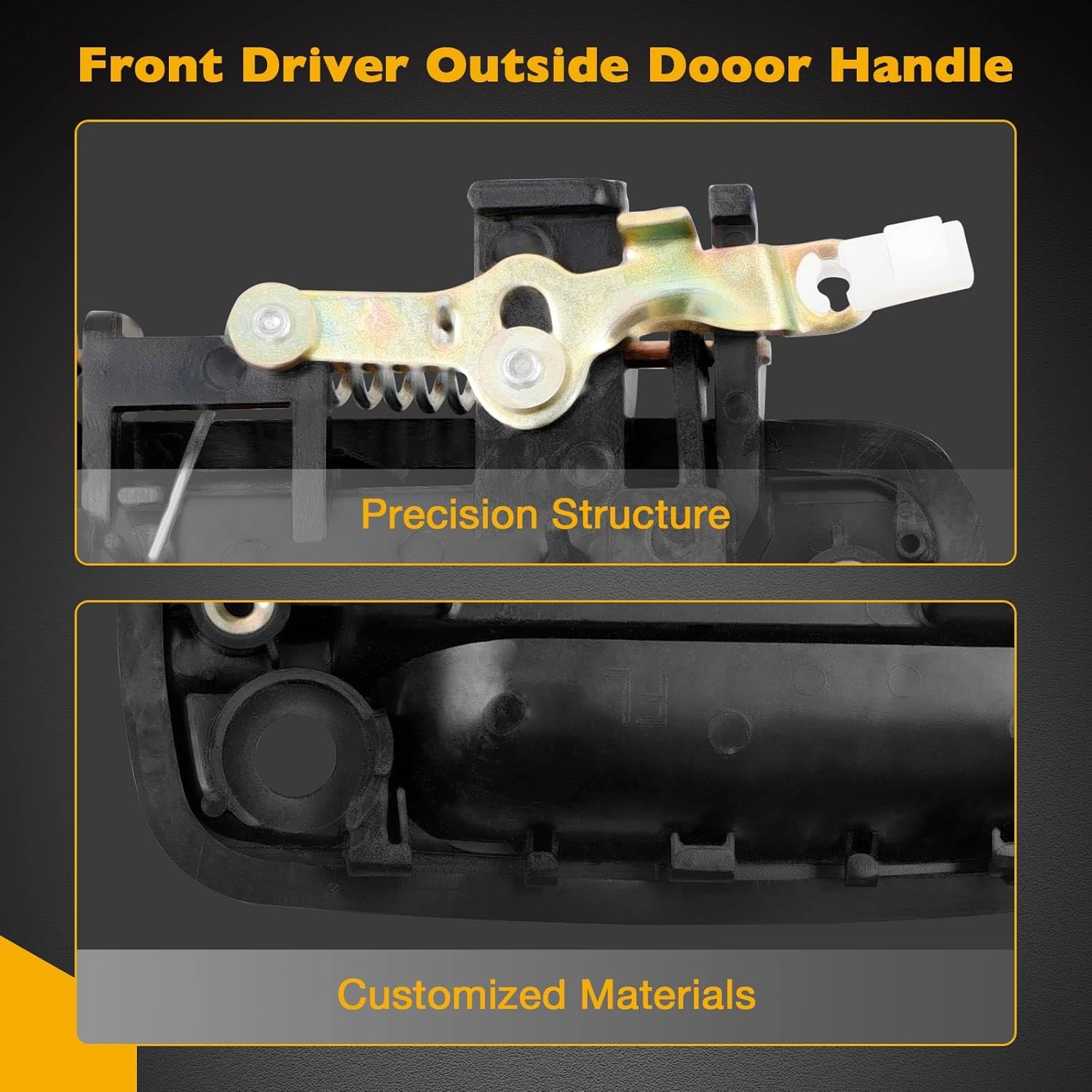 Gledewen Upgraded Metal Exterior Door Handle Pair of Front Driver and Passenger with Lock Cylinders and Keys, Compatible with 1995-2004 Toyota Tacoma, Replaces# 79344 79345 69220-35020 69210-35020