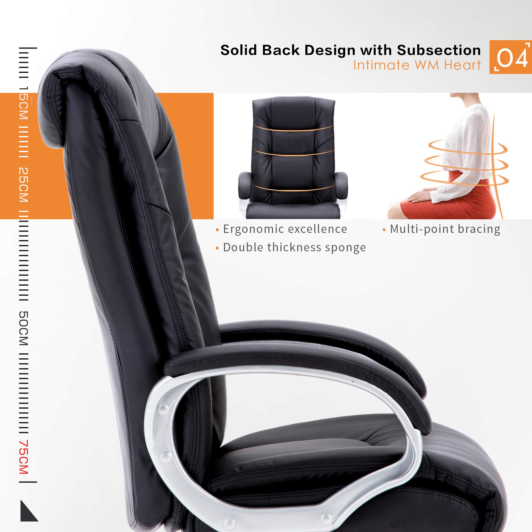 Buy IntimaTe WM Heart HighBack Executive Leather Office Chair