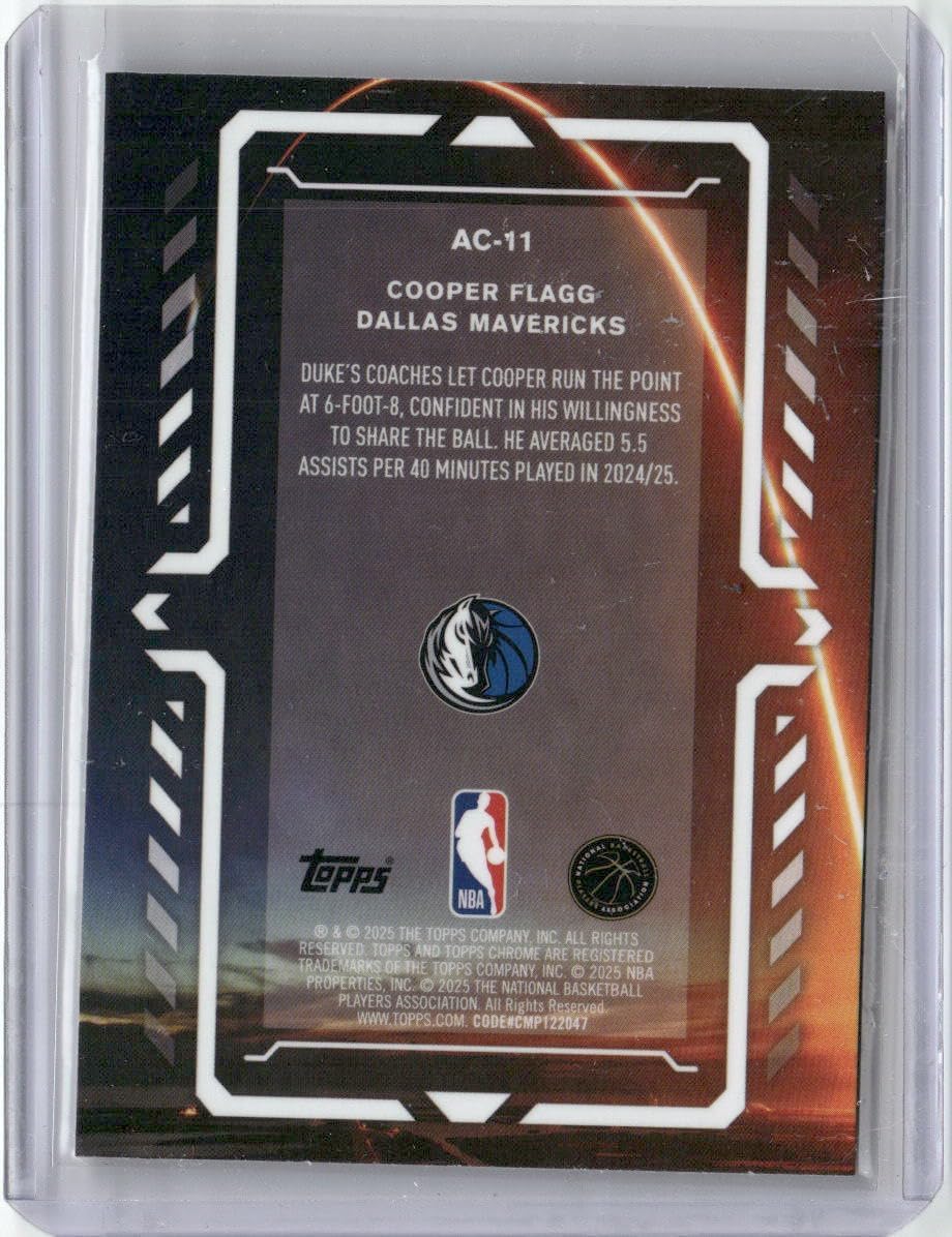 2025-26 Topps Chrome #AC-11 Cooper Flagg Activators Rookie RC Basketball Card