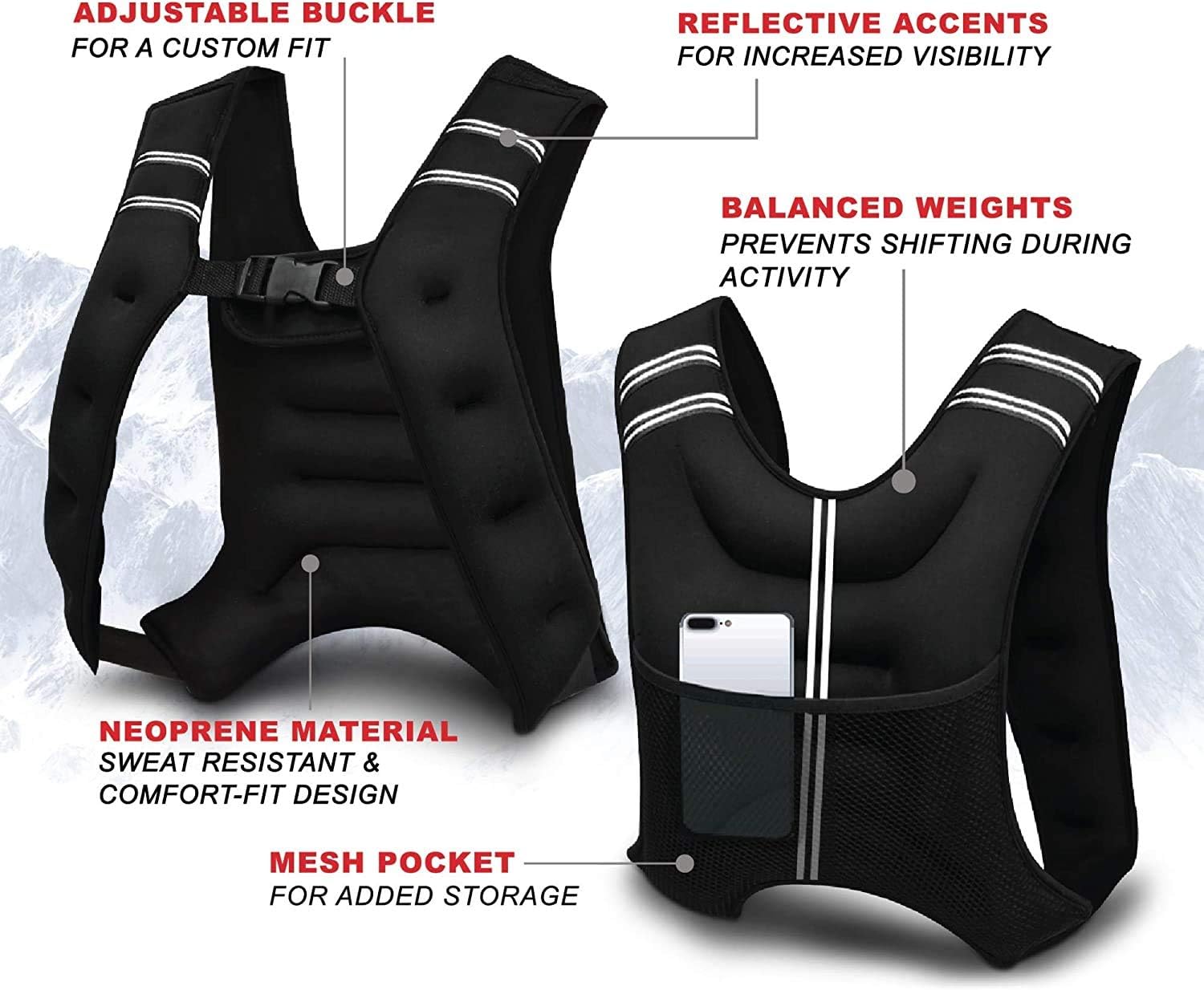 Adurance Weighted Vest Workout Equipment, 10lbs Body Weight Vest for Men, Women, Kids (10 Pounds, 4.54 KG) : Sports & Outdoors