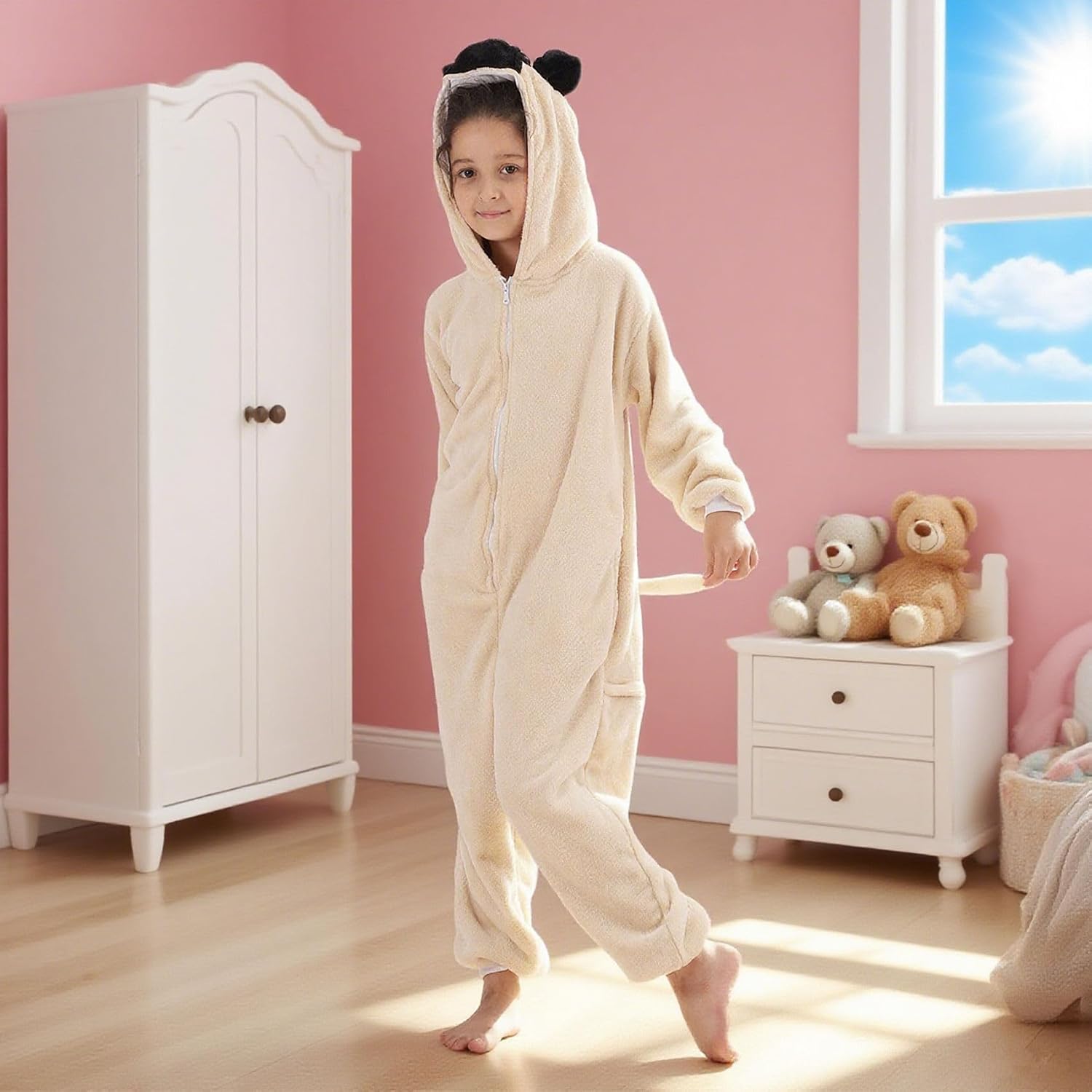 WAFUNNE Animal Onesie Costume for Kids Child Boys Girls Womens Mens Cosplay Halloween Dog Shar Pei
