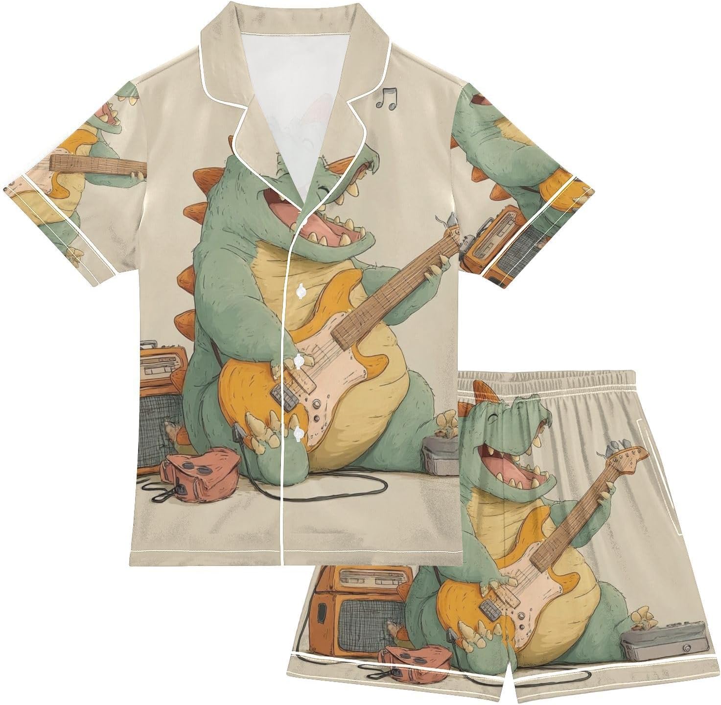 Silk Pajamas Sets Soft Satin 2 Piece Pjs Set Short Sleeve Sleepwear Nightwear
