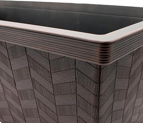Miniatura 3 de The HC Companies 27 Inch Borden Rectangular Planter Box - Large Lightweight Outdoor Plastic Plant Pot for Vegetables, Herbs, Flowers Inch Chestnut