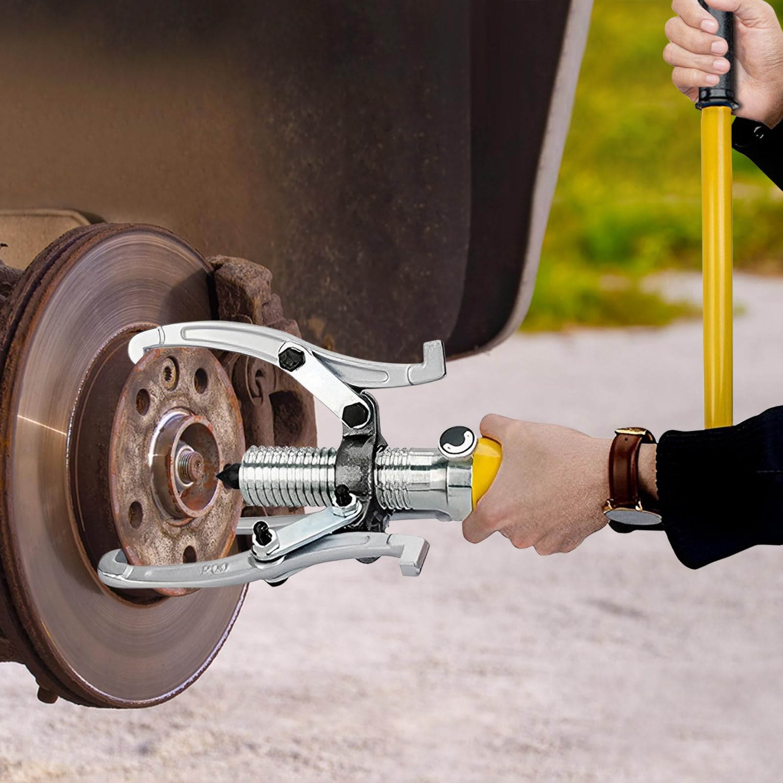Estrattore idraulico integrato 20T, estrattore idraulico con 3 bracci, testa pompa a 360°, materiale selezionato, per la rimozione di alberi, flange, pulegge, volani, ecc