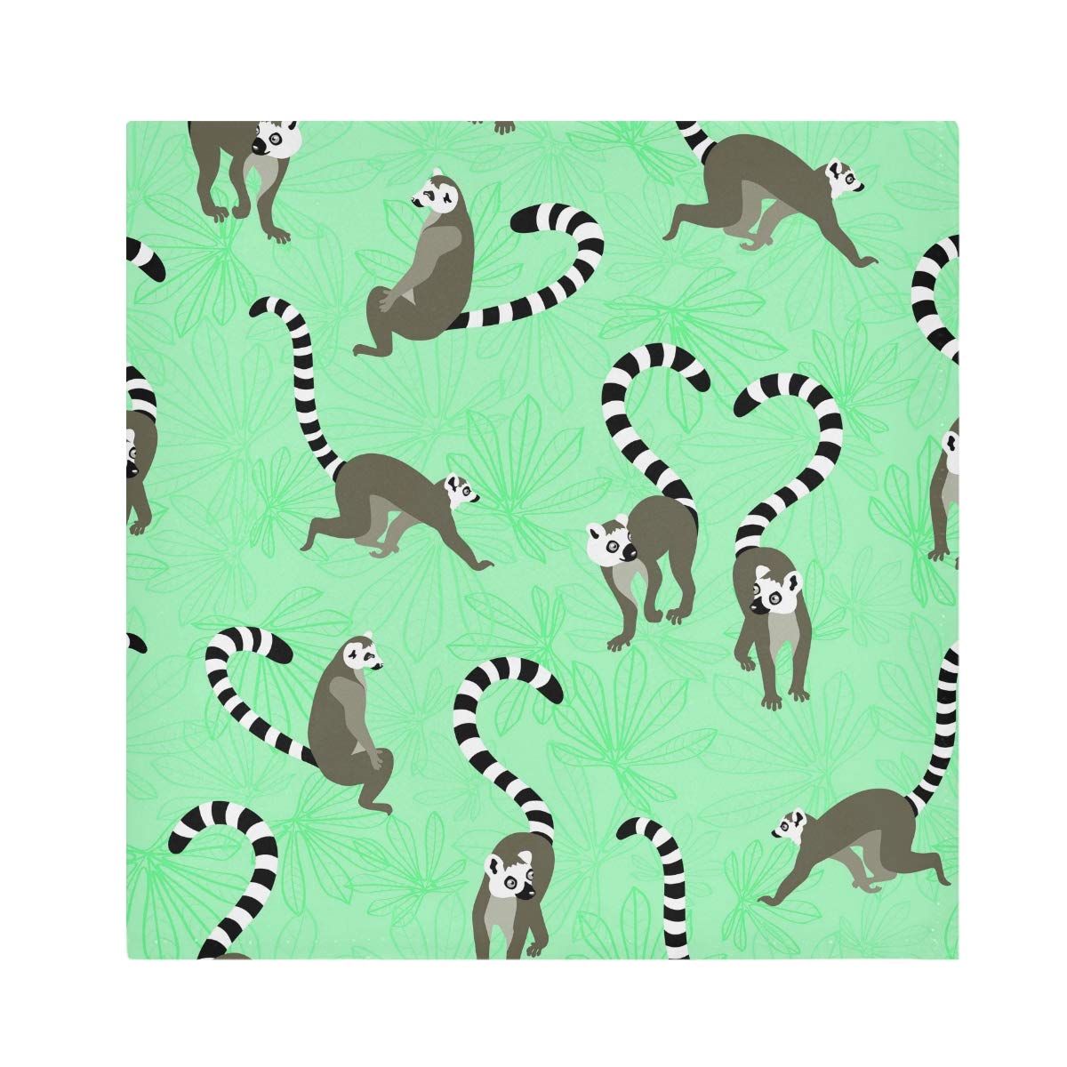 TropicalLife Napkins Lemur Animal Pattern Print Dinner Napkin Paper Satin Polyester Cloth Reusable Napkins for Table Kids 20x20 in, 1 Pc