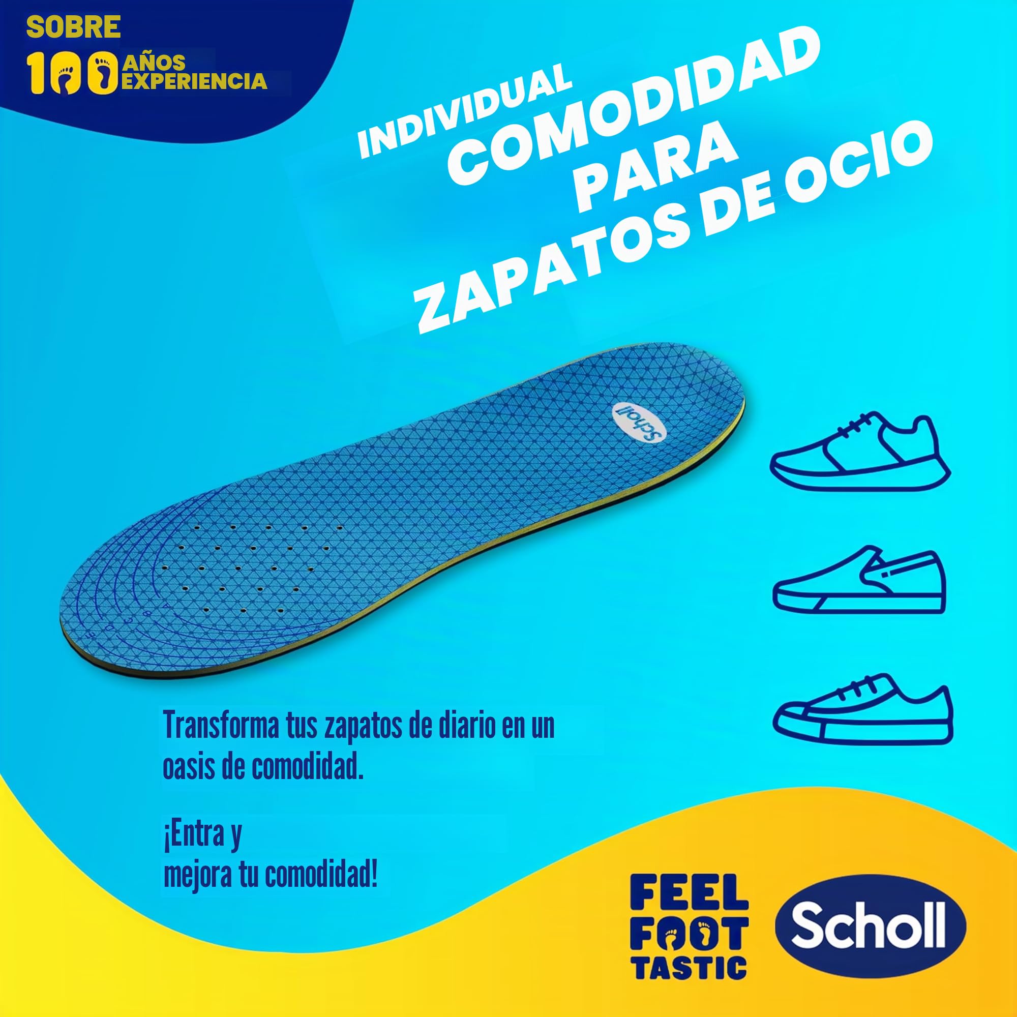 Scholl GelActiv Plantillas Everyday para hombres, talla 40, amortiguación de espuma viscoelástica y tecnología GelWave
