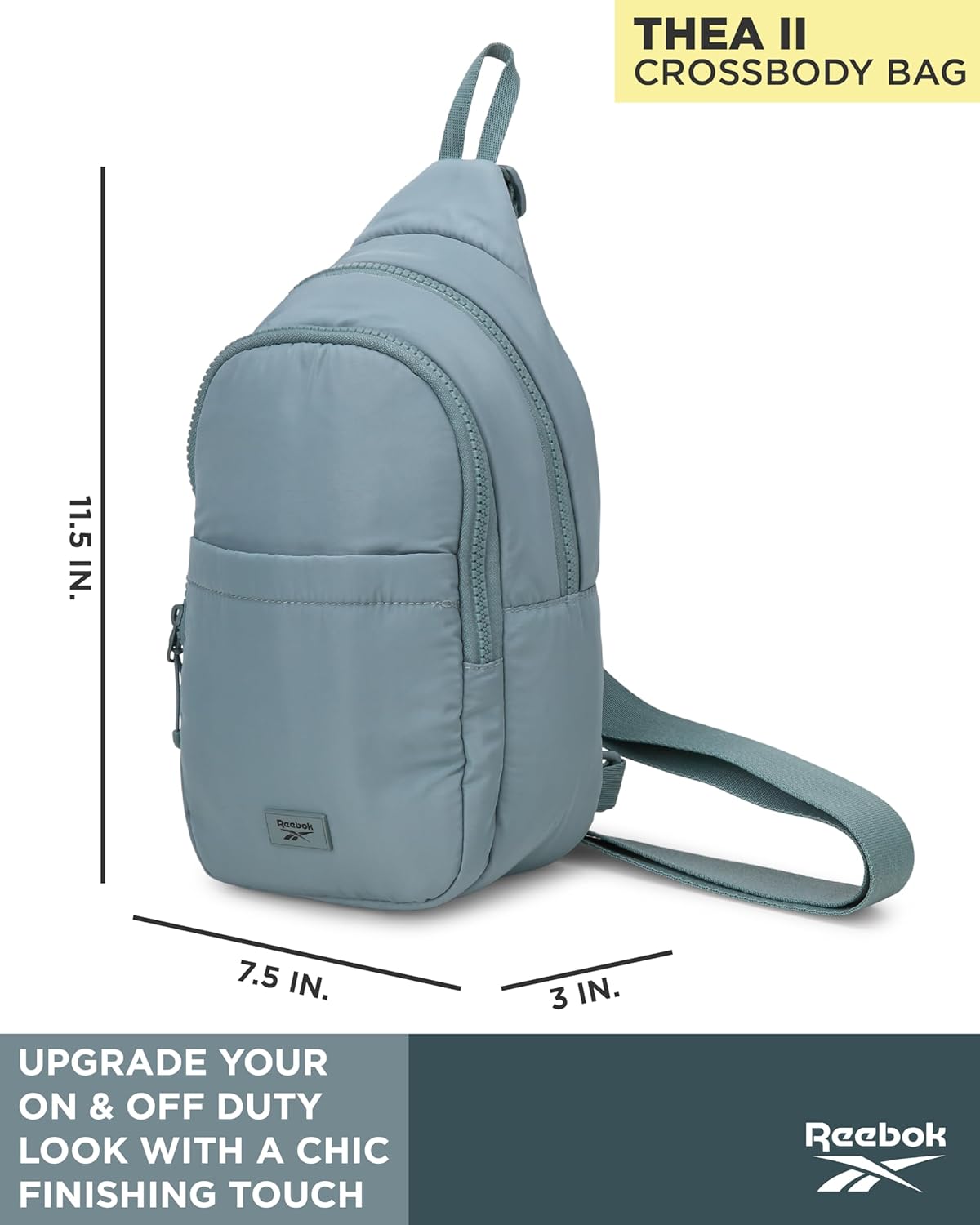Reebok Unisex Crossbody Sling Bags – Compact Convertible Strap Cross Body Bag Travel Sling Bag - Gym & Travel Essential, Thea II Trellis
