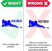 Vista 4 de Calcomanía personalizada de jugador de billar. -0435 - Calcomanía de pared personalizada para piscina para niños, calcomanía de pared con tema