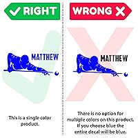 Vista 4 de Calcomanía personalizada de jugador de billar. -0435 - Calcomanía de pared personalizada para piscina para niños, calcomanía de pared con tema