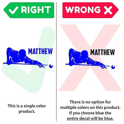 Miniatura 4 de Custom Pool Player Decal. -0435- Personalized Boys Pool Wall Decal - Billiards Theme Wall Decal -