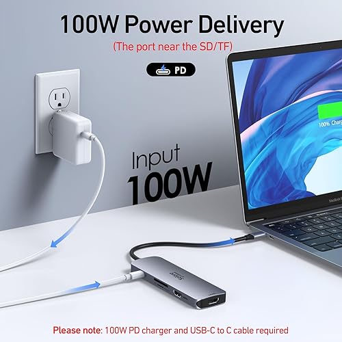 Miniatura 5 de Estación de acoplamiento USB C Monitor HDMI dual, adaptador USB C a HDMI dual con 2 puertos HDMI, carga PD, SD/TF, puertos USB A y C 3.0, estación