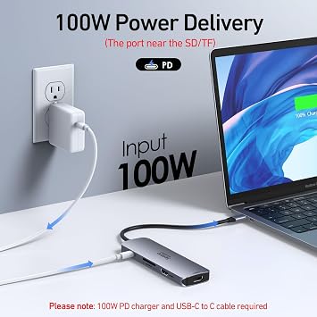 USB C Docking Station Dual HDMI Monitor, USB C to Dual HDMI Adapter with 2HDMI Ports, PD Charging, SD/microSD, USB A&C 3.0 Ports, Laptop Docking Station for Dell XPS/HP/Lenovo/Surface/Yoga etc