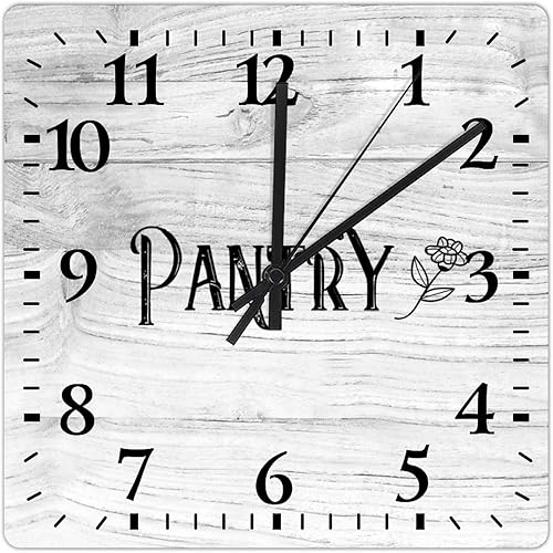 Miniatura 8 de Just Breathe - Reloj de pared con cita motivacional, reloj cuadrado de 10.6 pulgadas, grande, funciona con pilas, decoración rústica para el hogar,