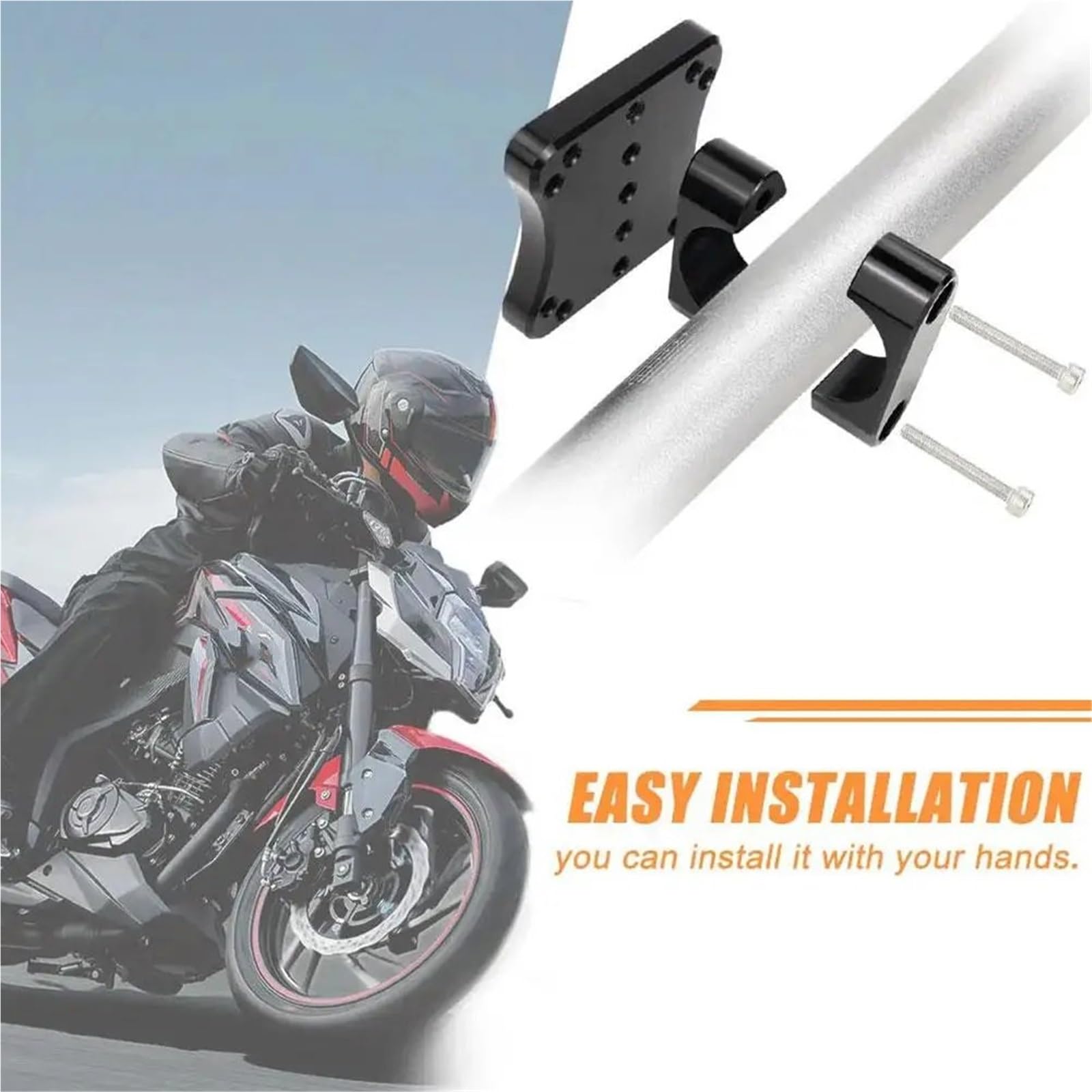 Supporto universale per navigatore GPS per moto da 12 mm, supporto per navigatore GPS per moto, supporto per manubrio GPS AMPS Supporto per navigatore per moto