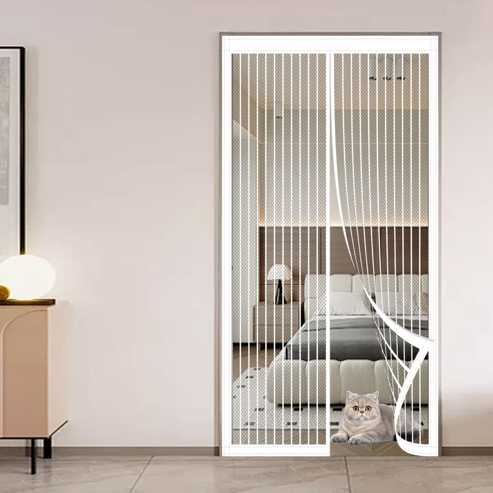 Moustiquaire de porte magnétique à maille fine pour bloquer les insectes