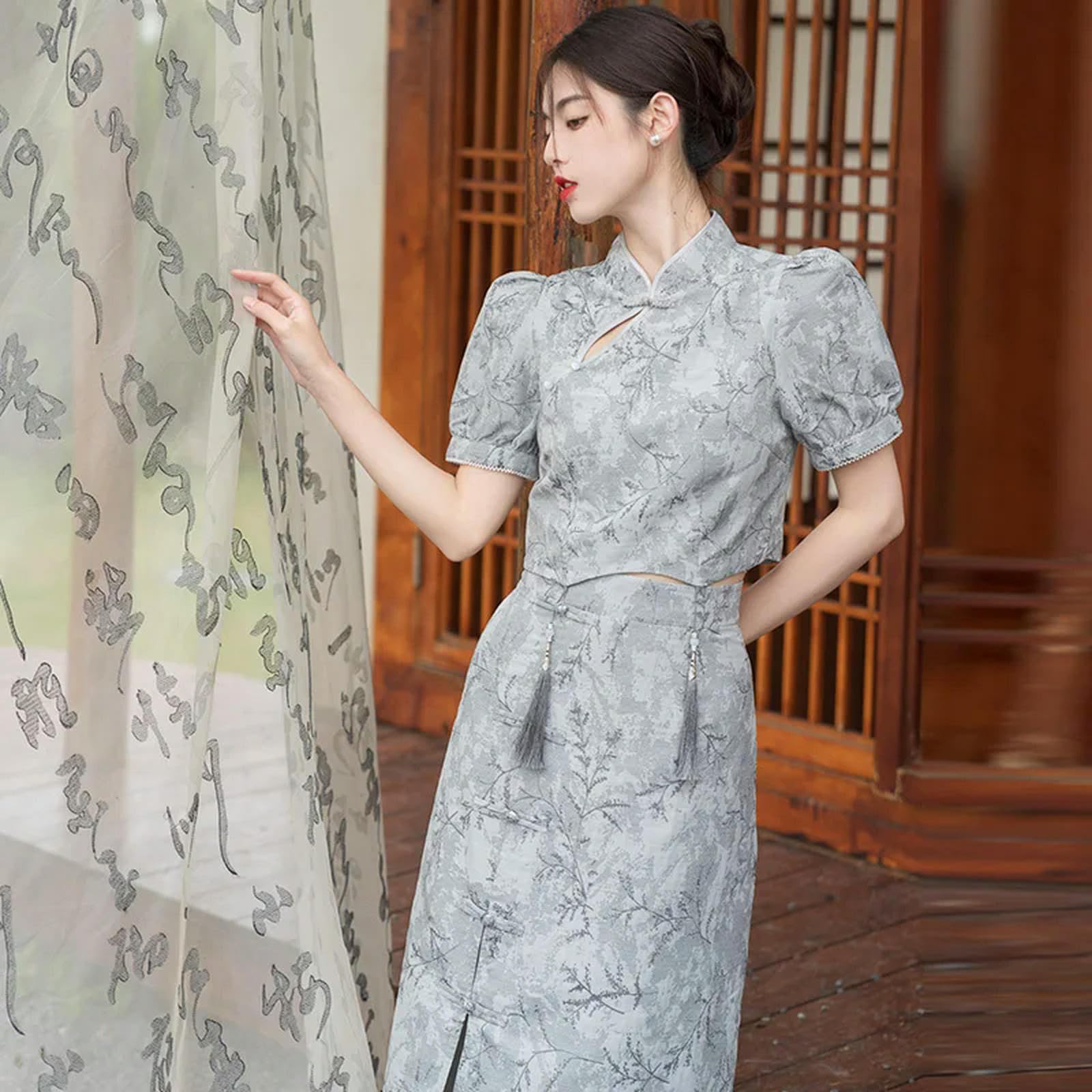 Amazon.co.jp: [JIMINISO] 中国風レディースドレス チャイナドレス