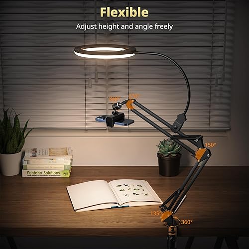Miniatura 6 de UBeesize Anillo de luz de 10 pulgadas con soporte superior para teléfono, luz LED para selfie con soporte y soporte para teléfono, luz de escritorio