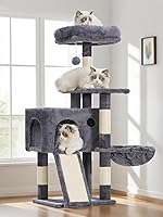 Gitelnour 41.3" Cat Tree for Kittens: Multi-Level Tower with Scratching Posts, Hammock, Perches & Toys - Smoky Gray GCT005SG