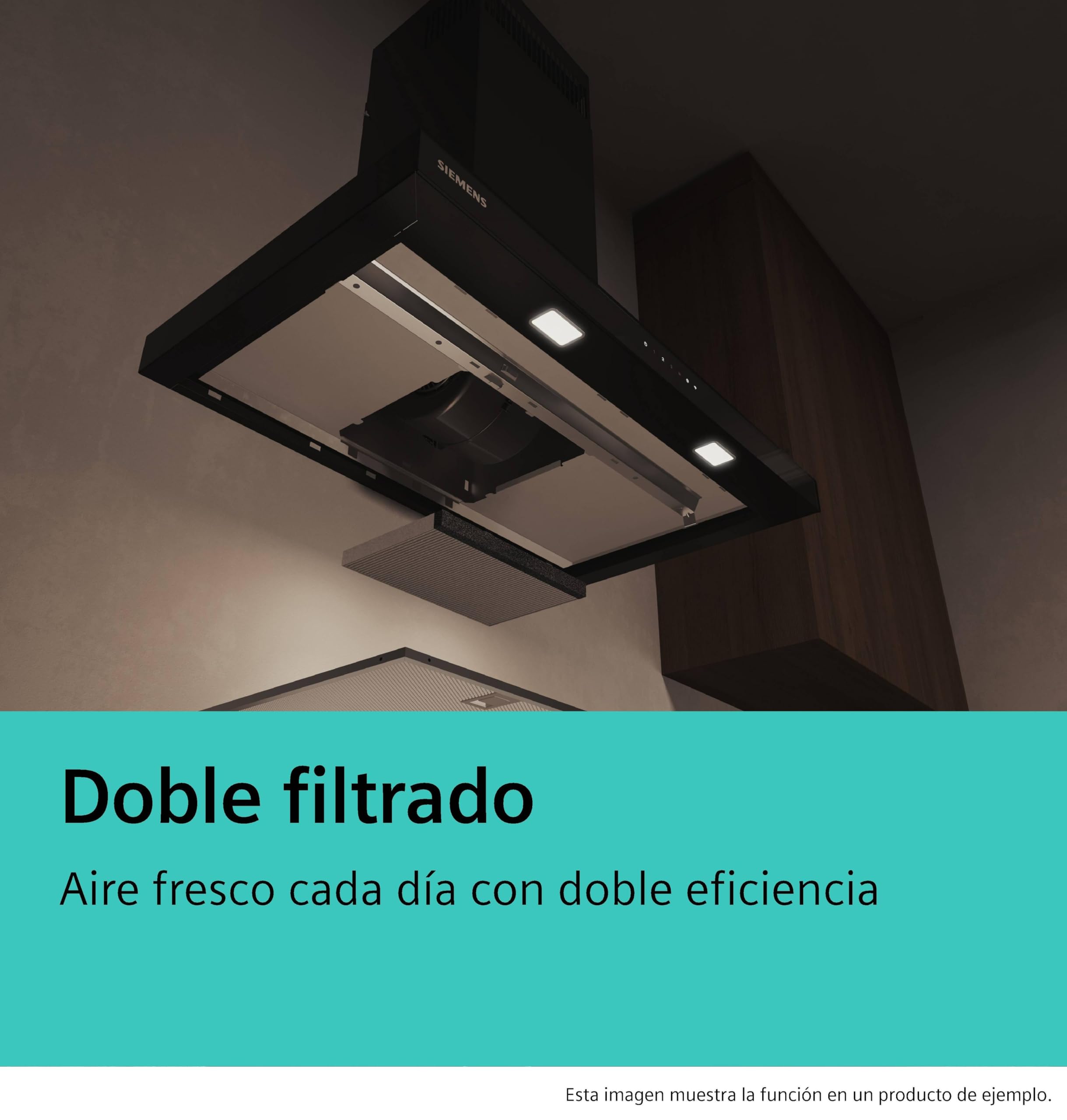 Siemens - Campana Extractora Decorativa de Pared, iQ500, 90 cm de ancho, negro mate, LC97BDN60