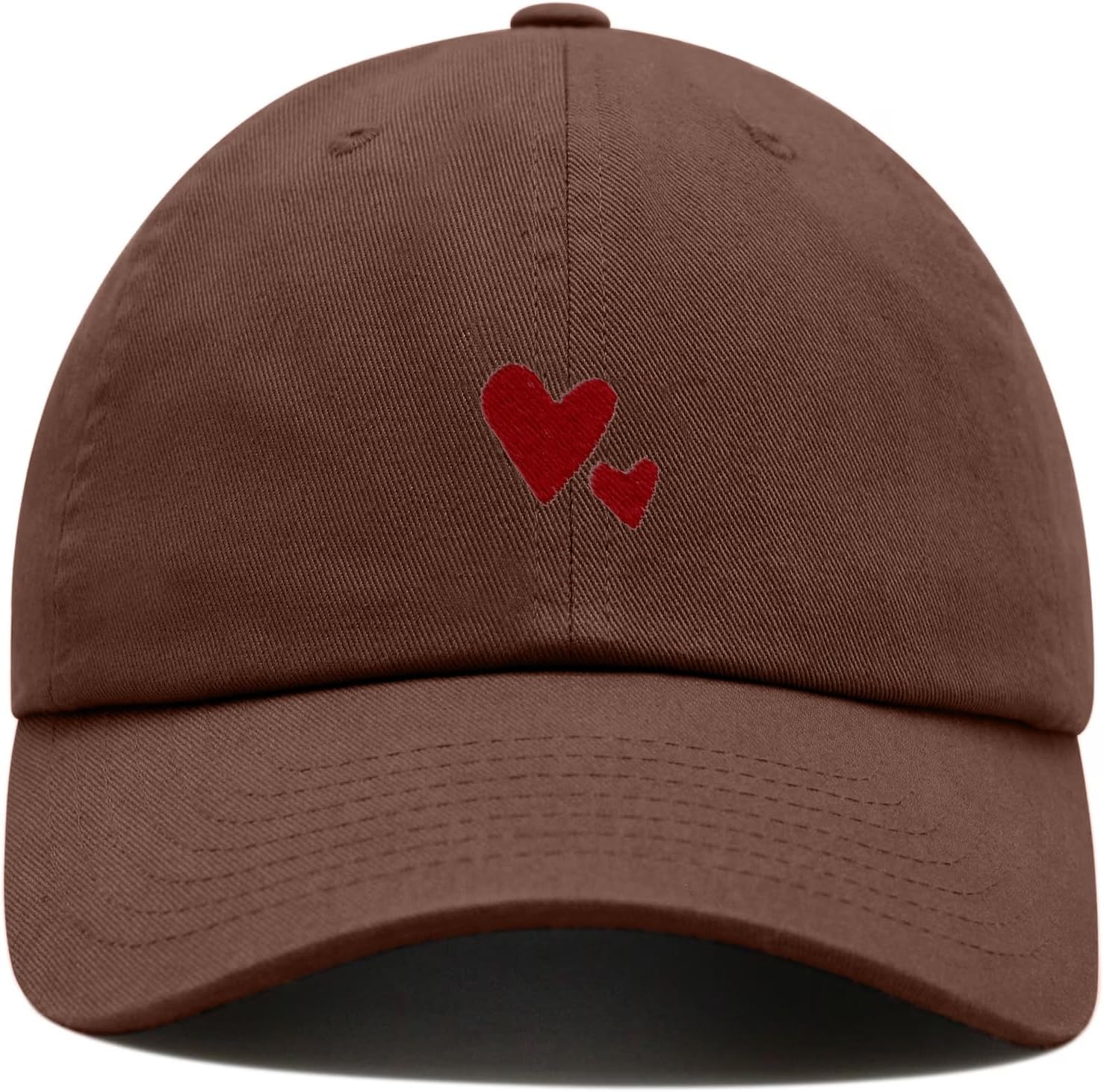Two Hearts Baseball Cap Embroidered Cotton Adjustable Dad Hat