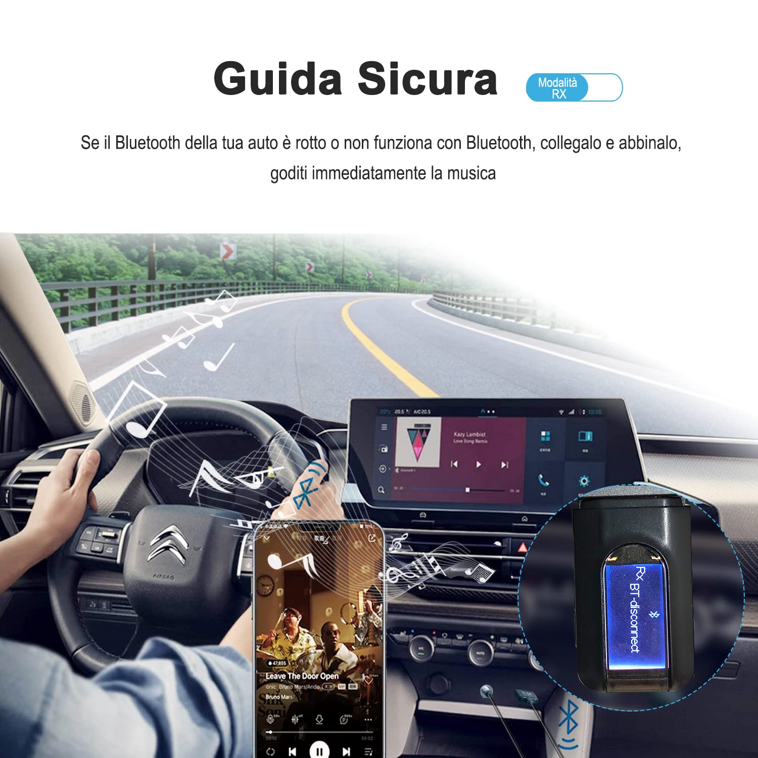 Trasmettitore e Ricevitore 2-in-1 Bluetooth 5.0, UYTUDL Wireless Adattatore Audio Hi-Fi Segnale Fili da 3.5mm e Rca, Trasmettitore Aux Bluetooth per TV PC Cuffie Stereo Altoparlanti Auto, Auricolari