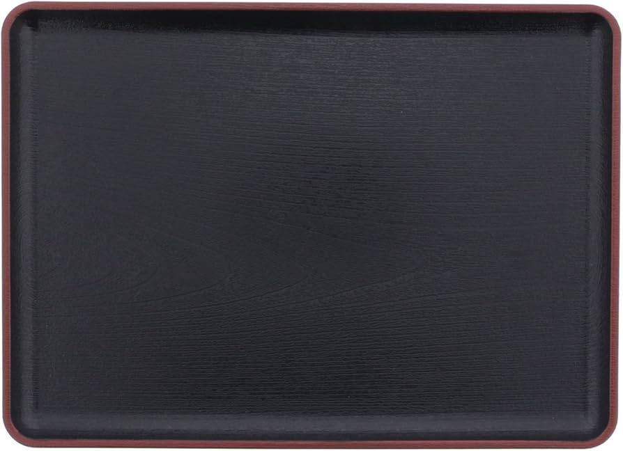 Amazon｜イシダ 日本製 お盆 えびす 黒天朱 尺2寸 トレイ トレー 35.7