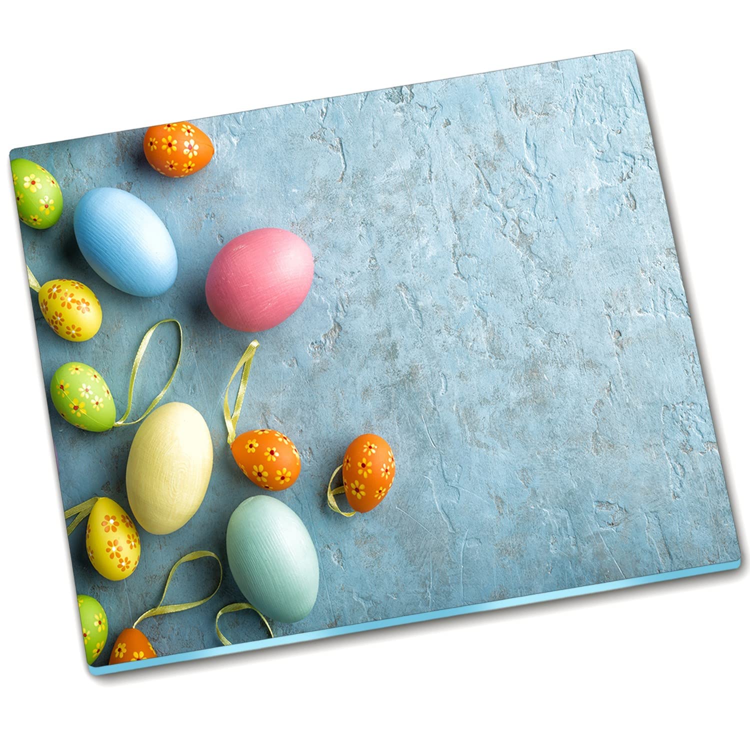Plaque de couverture de poêle 60x52 cm en verre durci motif Pâques Décormat
