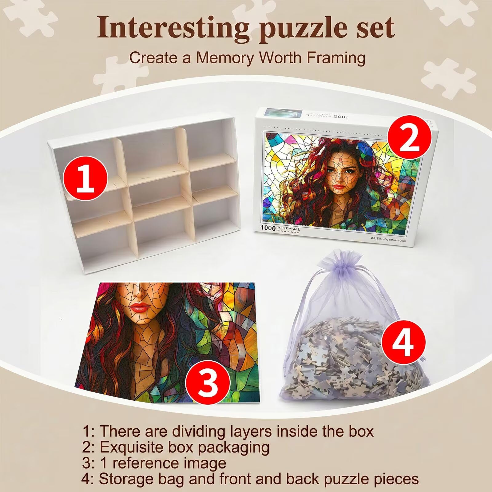bellezza donna Puzzle 6000 Pezzi per Adulti, Puzzle in Legno - Collezione Classica con Poster Incluso - Sfida di Concentrazione e Passatempo Antistress, Gioco per Famiglia, 179 x 105 cm f0-737
