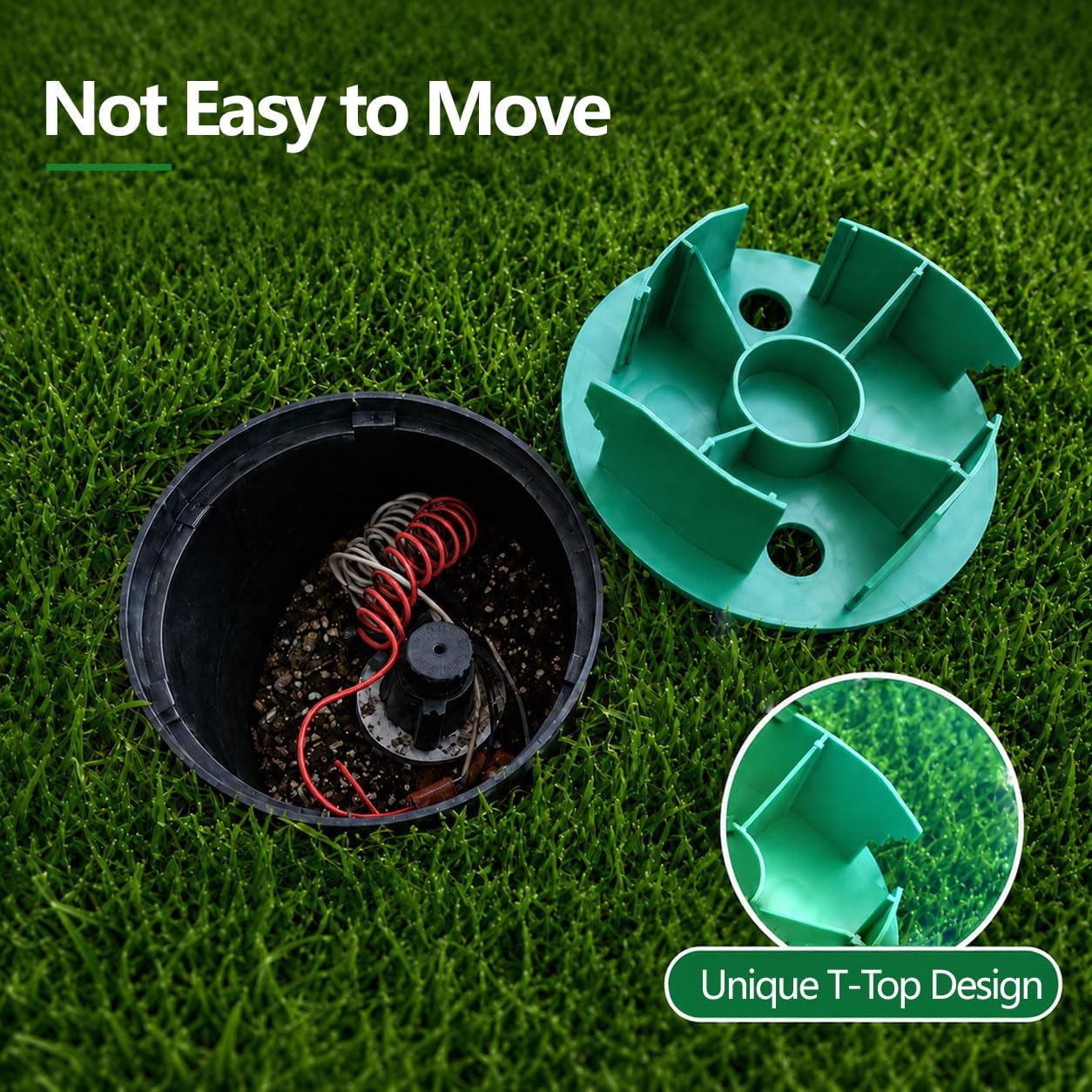 Universal Sprinkler Valve Round Box Lid Covers, ID 5.4 Inch Od 6.5 Inch Replacement Irrigation Valve Box Cover For Outdoor Lawn Yard Automatic Sprinkler Irrigation Control Water System, Green image 3