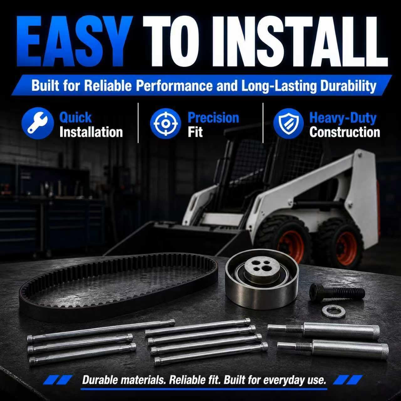 Timing Belt Kit Compatible with Bobcat Loaders & Deutz 1011/1011F Engines | Compatible with Bobcat Loaders 863/864/873/883/T200/S250/A220/A300 Replaces# 02929933 - with Push Rods, Timing Pin & Pulleys