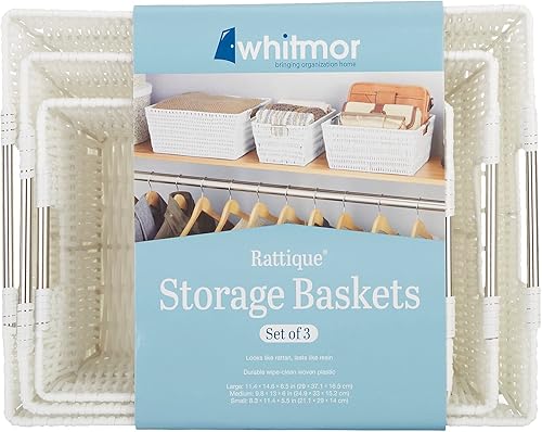 Miniatura 4 de Whitmor Rattique - Cestas de almacenamiento (3 unidades)