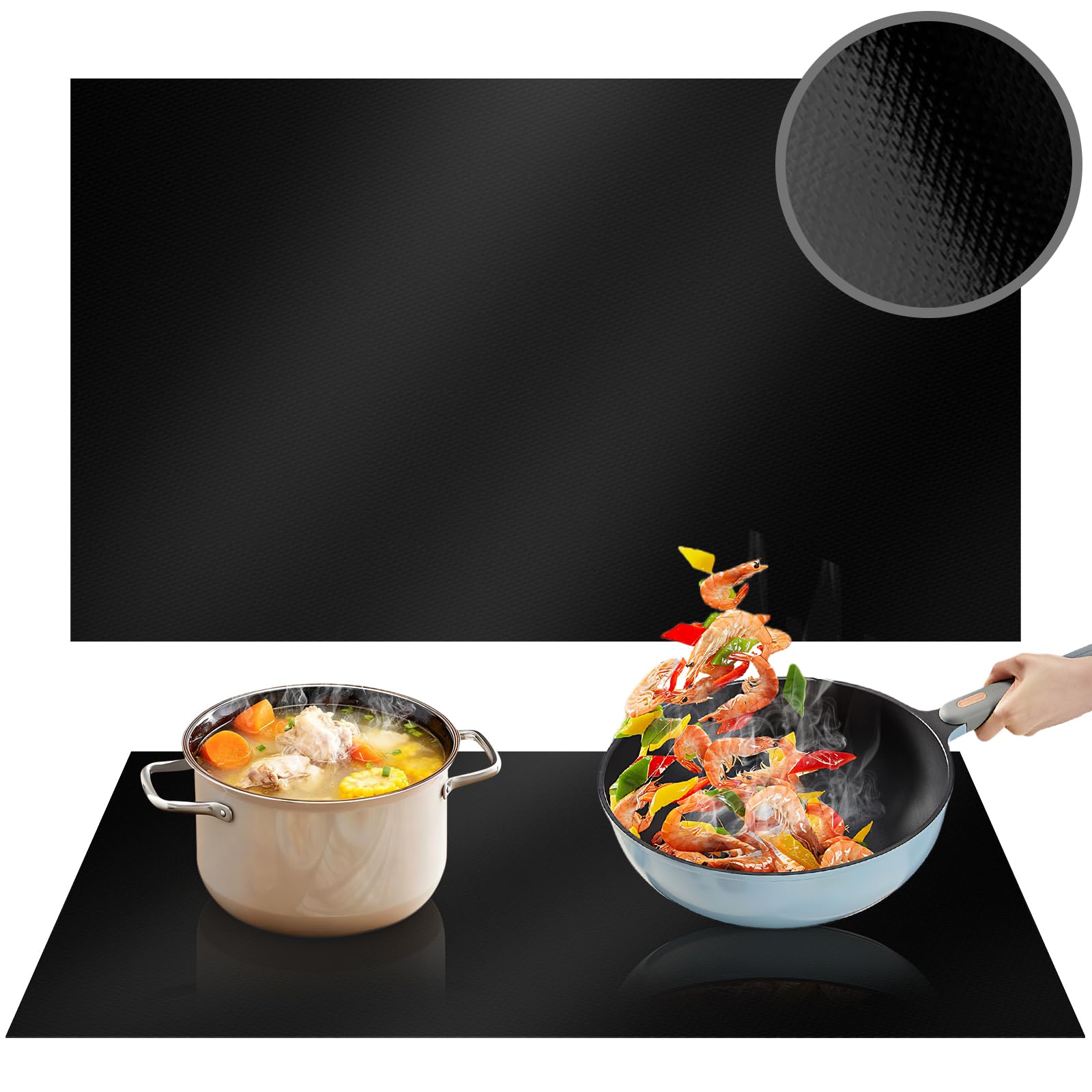 54 * 90cm Große Induktionskochfeld Schutzmatte, Silikon Induktion schutzmatte, Induction Cooker Silikonmatte, HitzebestäNdiges Wärmeisolierte Pad für Induktionsherd