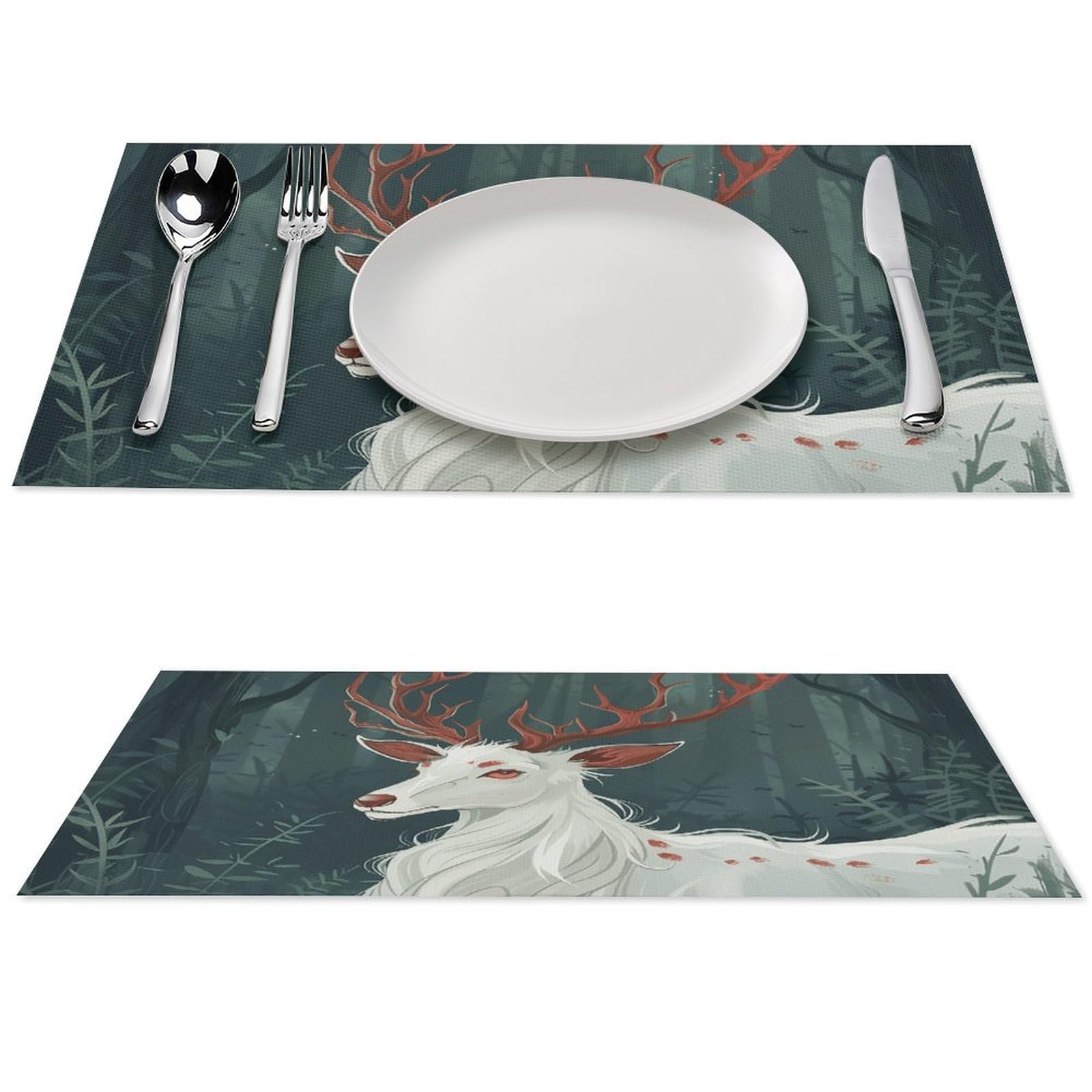 Set de table antidérapant en fourrure lot de 4 pièces 45x30 cm pour cuisine