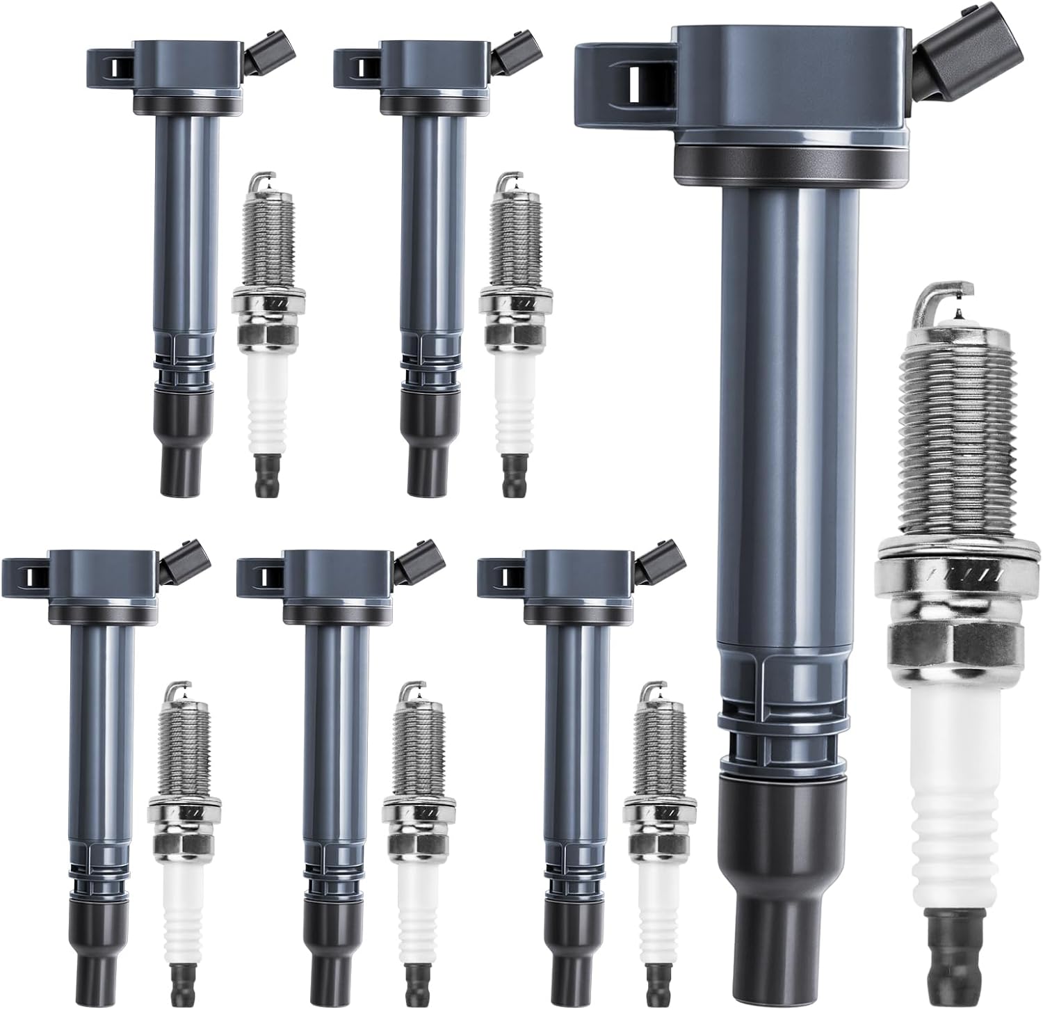 UF487 Ignition Coils Pack Spark Plugs Compatible with Toyota 4Runner Avalon Camry FJ Cruiser Highlander RAV4 Sienna Tundra Venza, for Lexus RX350 ES350 RX450h 2.0L 2.5L 3.5L 4.0L 2010 2011 2012 2013