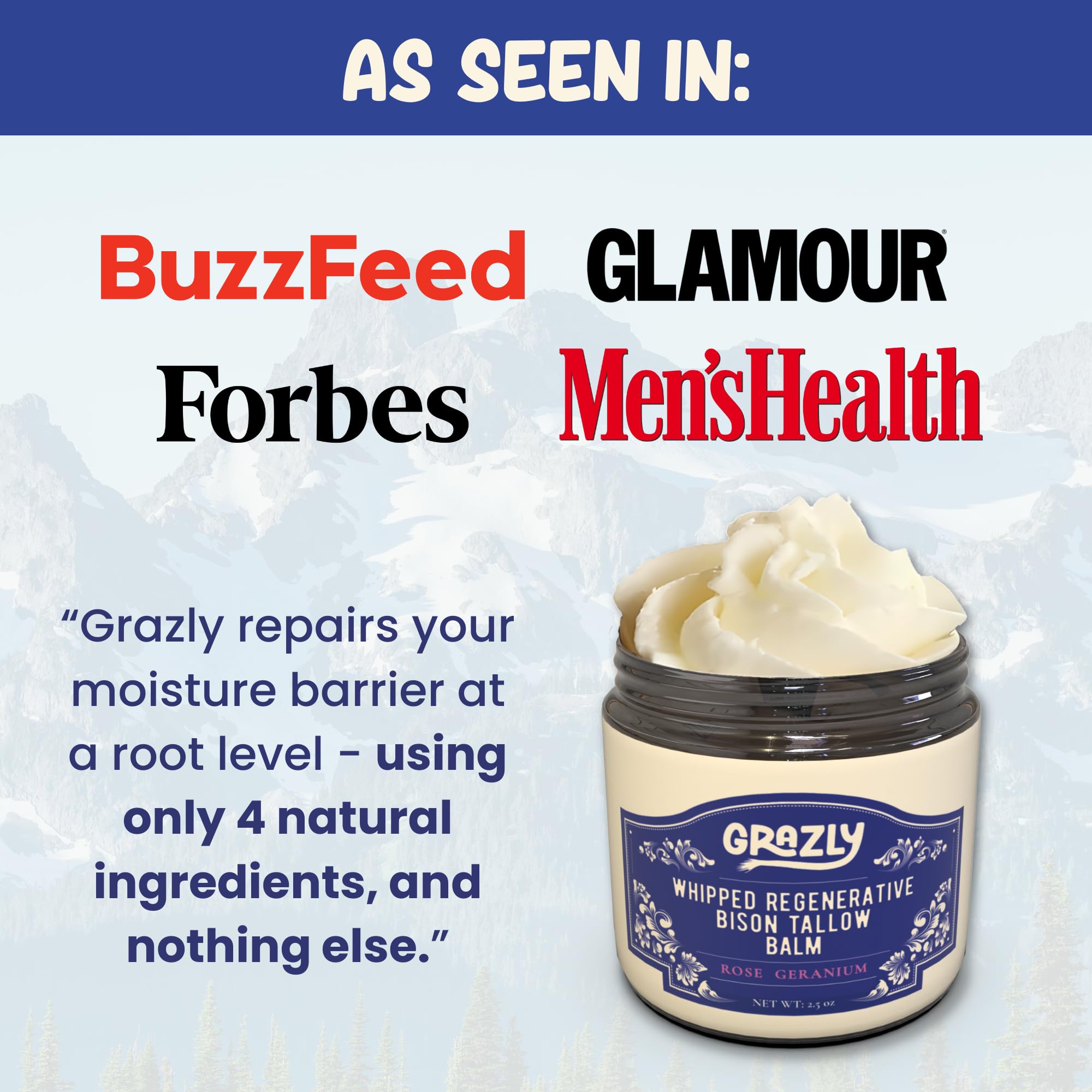 Amazon.com : Grazly Whipped Bison Tallow Balm w/Manuka Honey