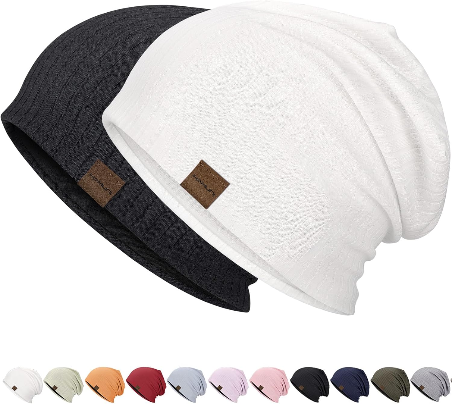 Slouchy Beanie for Men Women Soft Lightweight Running Beanie Hat Chemo Cap Skull Cap