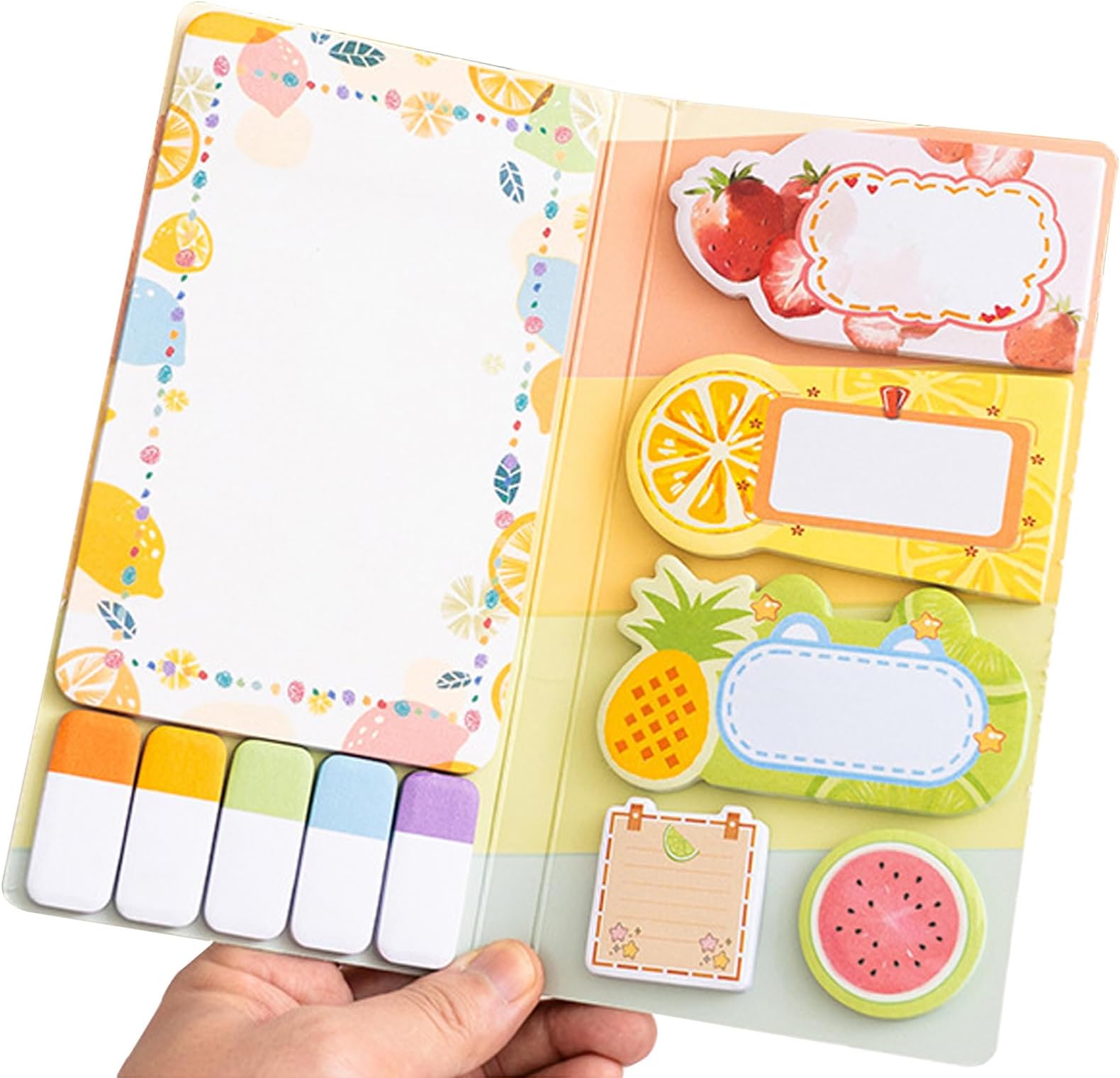 440 Pcs Combination Sticky Notes Set, Cartoon Fruit Multifunctional Self Sticky Memo Pads, Cute Decoration Stickers for Home Office School Supplies(Fruit Kingdom)