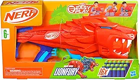 Nerf, Lançador de Dardos, Junior Wild, Lionfury - Inclui 16 Dardos - A partir de 6 Anos