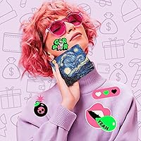 Vista 66 de Cartera de cuero de dibujos animados para mujer, c-mármol azul, Lindo