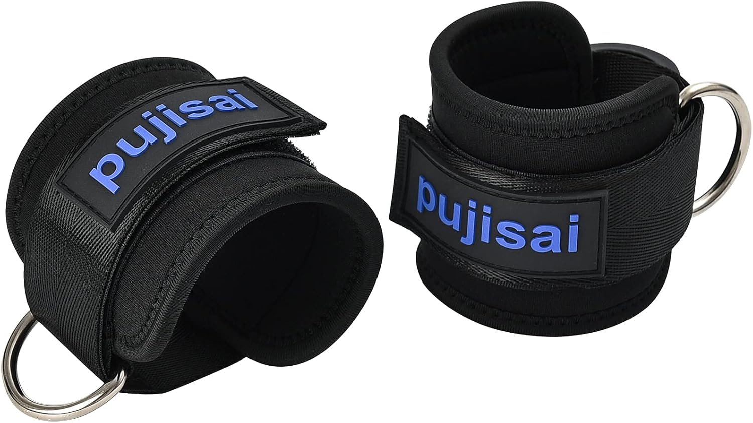 PUJiSai Ankle Strap Padded for Cable Machines and Resistance Bands, Adjustable Leg Straps Kickbacks, Glute Workouts, Leg Extensions, Curls, and Hip Abductors(Black) : Sports & Outdoors