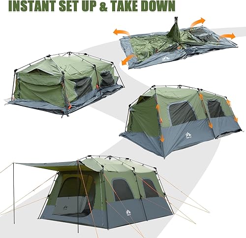 Miniatura 4 de Night Cat Tienda de campaña para 8 personas Tienda caliente de cabina instantánea impermeable grande con toldo y estufa Jack para Glamping familiar
