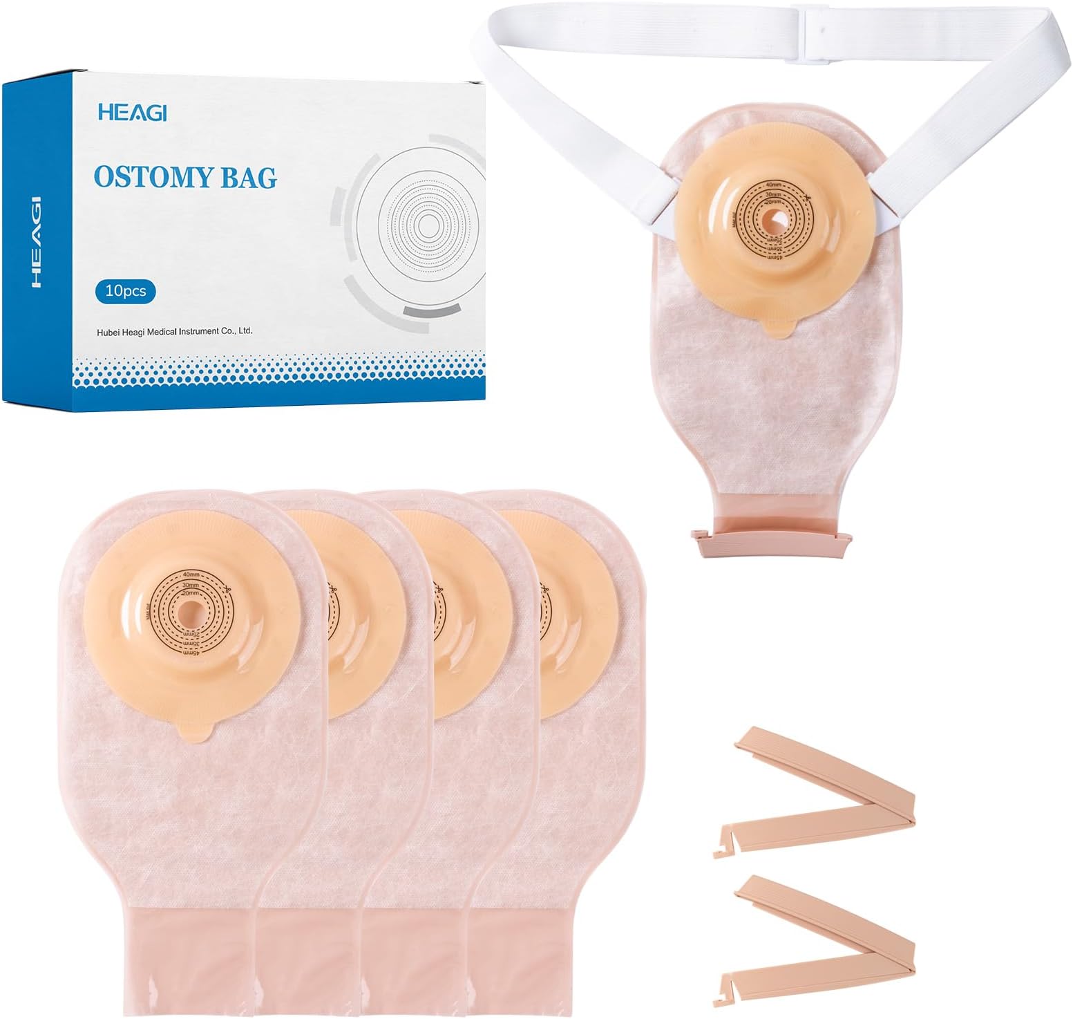 10 PCS Convex Ostomy Bags, Ostomy Supplies, Waistband, 45mm