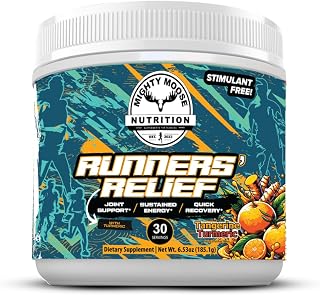 Runners' Relief - Joint Support & Muscle Recovery Supplement - Glucosamine Chondroitin - Fasting Electrolytes - Stimulant-Free Pre/Post Workout Energy - Tangerine Turmeric with 95% Curcuminoids