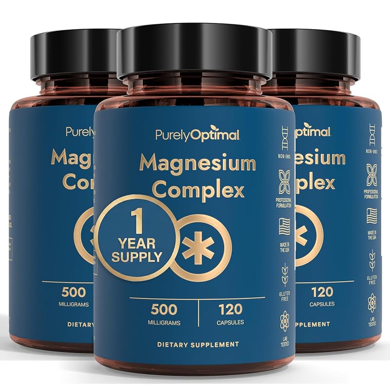 Purely Optimal Complexo de Magnésio para Mulheres e Homens, 360 cápsulas