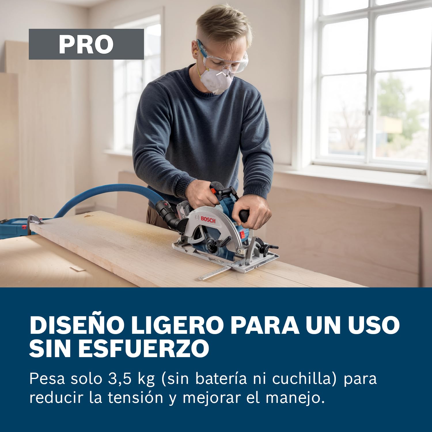 Bosch PRO 18V System Sierra circular a batería GKS18V-68-2 (incl. tope de inglete, hoja de sierra, L-BOXX 238)