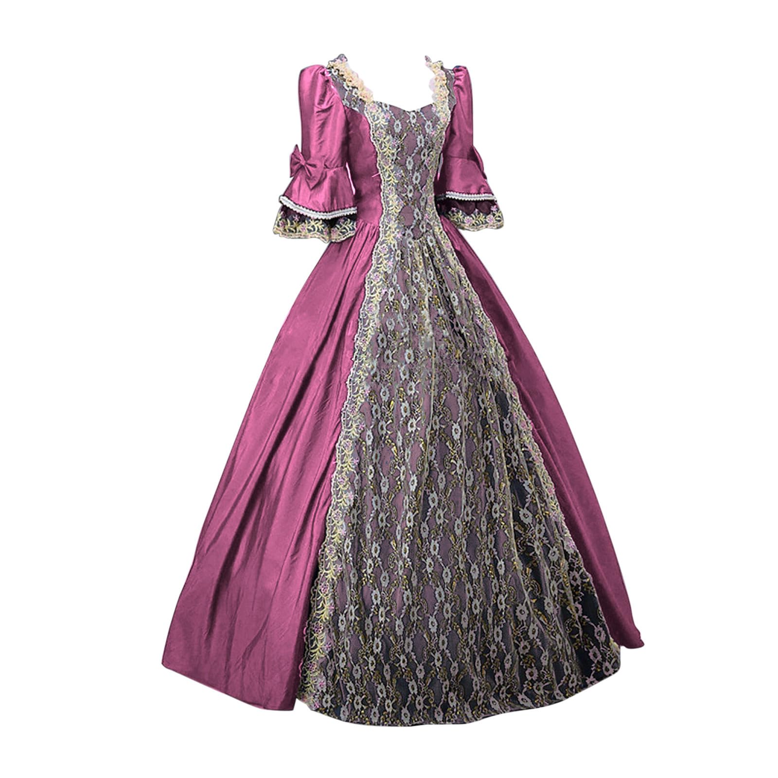 PAIDAXING Plus Size Victorian Dresses Retro Vintage Court Masquerade Gowns Rococo Baroque Royal Ball Dresses Renaissance Costumes 1800s Victorian Gowns for Cosplay Party Performance — image 1